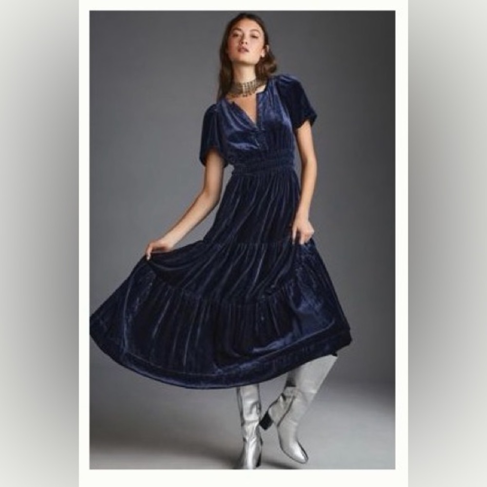 The Somerset Velvet Maxi Dress by Anthropologie